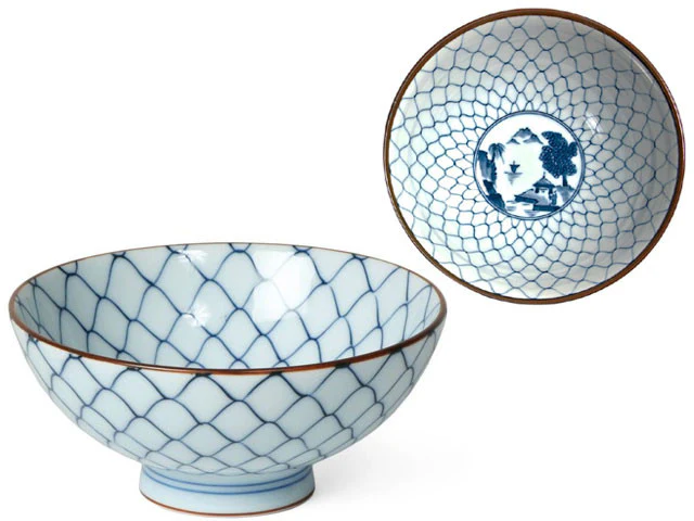 Blue and White Design Rice Bowl - 4.5 inch - Image 2