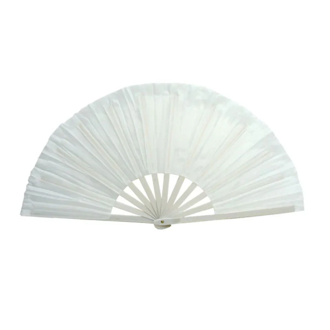 Solid Color Nylon Fabric Fan (White, Red, or Black) - Image 2