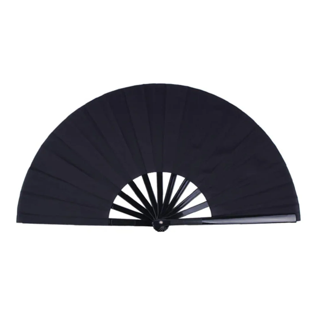 Solid Color Nylon Fabric Fan (White, Red, or Black) - Image 4