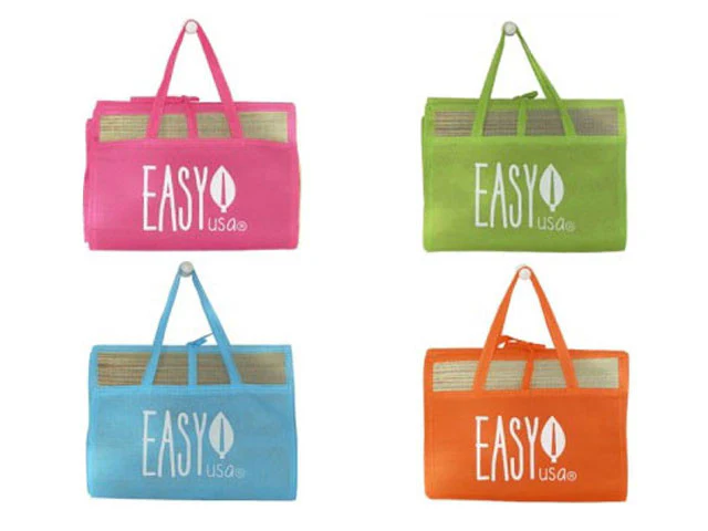 Foldable Straw Mat with Color Fabric Cover - Image 3