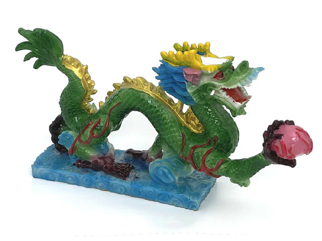 Dragon with Pearl Figurine - 8.5" Long - Image 10