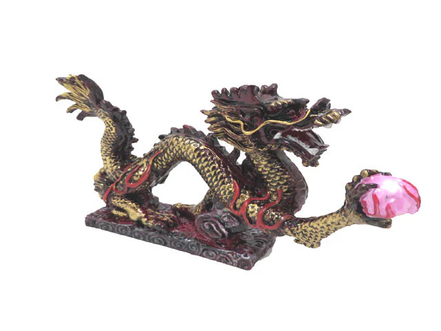 Dragon with Pearl Figurine - 8.5" Long - Image 7