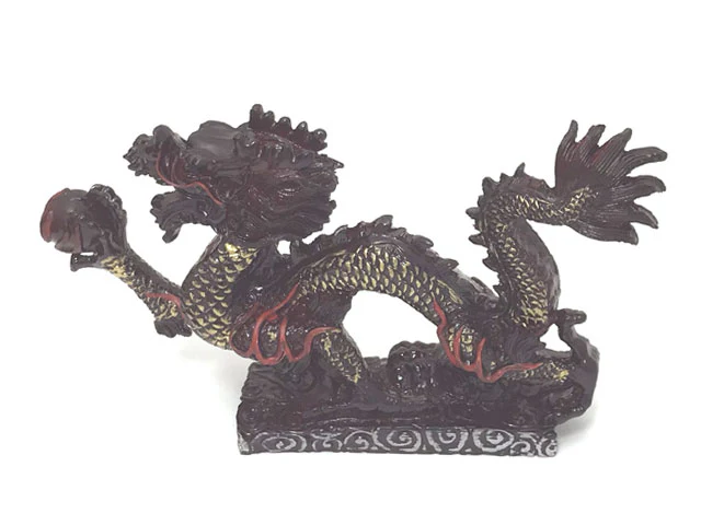 Dragon with Pearl Figurine - 8.5" Long - Image 9