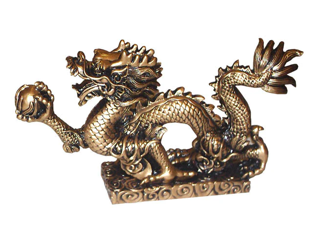 Dragon with Pearl Figurine (XS) - 5" Long - Image 2