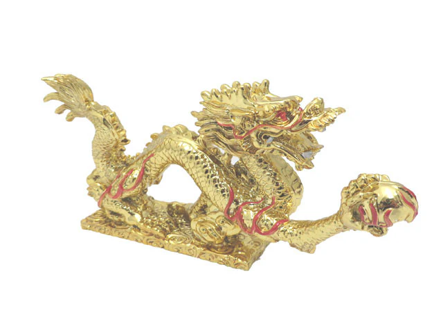 Dragon with Pearl Figurine - 8.5" Long - Image 6