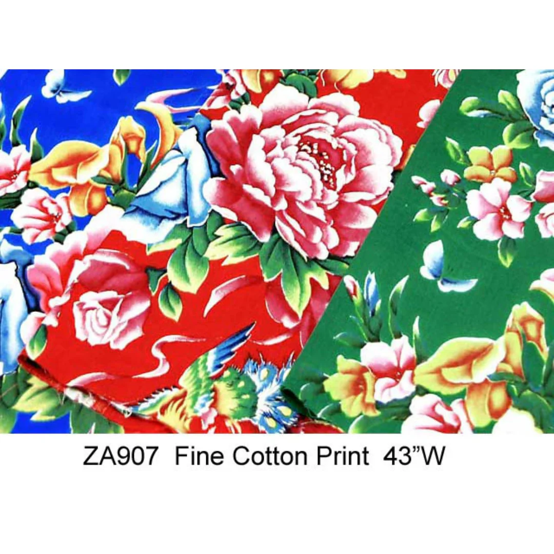 Peony Phoenix Print Cotton Fabric - Image 2