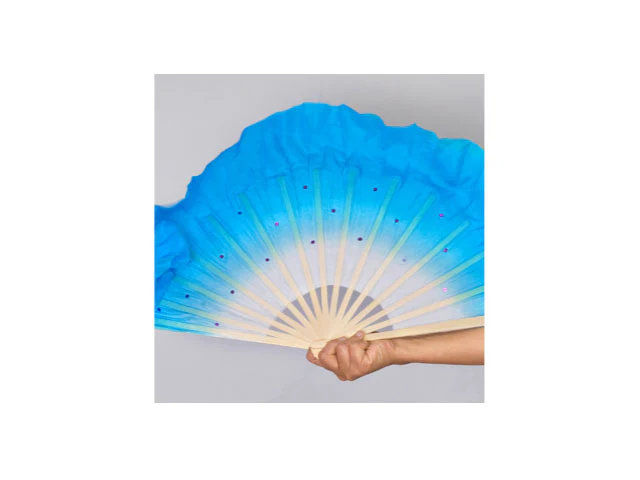 Silk Dancing Fan with Sequins - Image 2