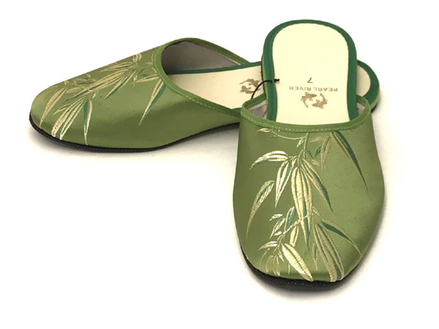 Bamboo Leaves Design Rayon Brocade Slipper - Image 3