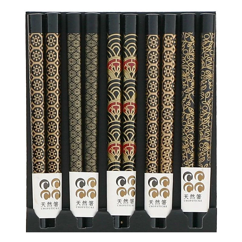 Black Assorted Pattern Chopstick Set - Image 4