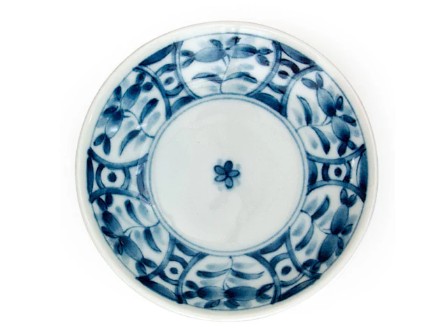 Blue on White Ceramic Sauce Dish - Image 2