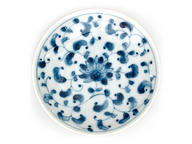 Blue on White Ceramic Sauce Dish - Image 3