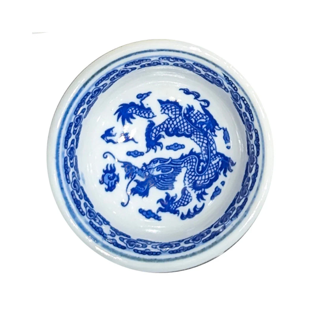 Blue on White Round Sauce Dish - Assorted - Image 4