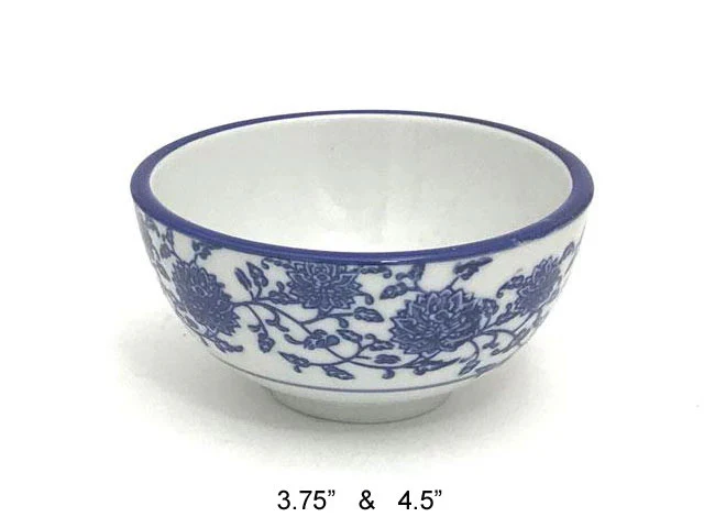 Blue Lotus & Vine Pattern - Bowl - Image 3
