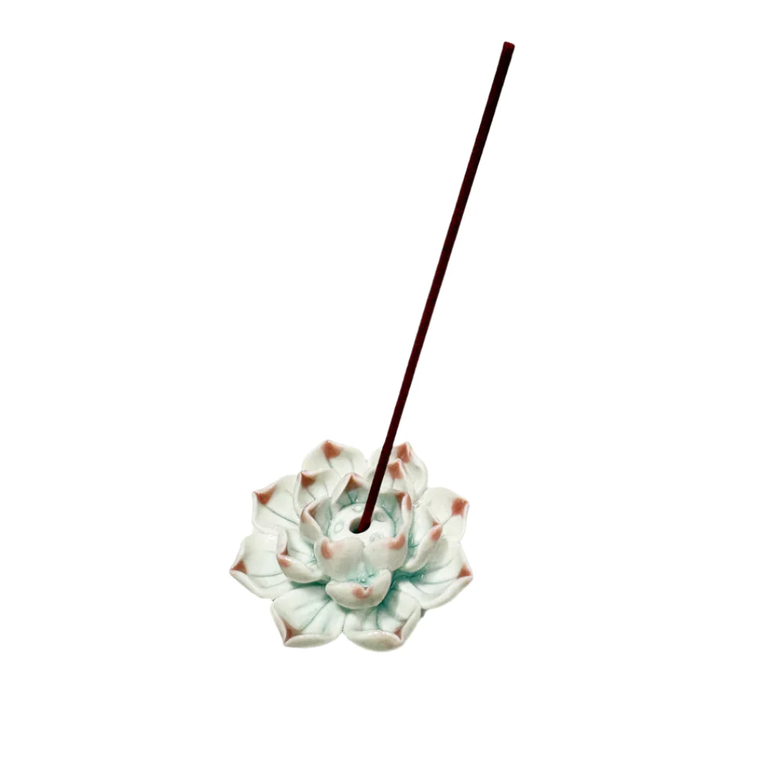 Ceramic Lotus Incense Holder - Pink - Image 2
