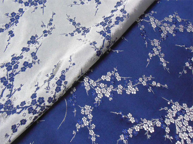 Cherry/Plum Blossom Brocade Fabric - Image 2
