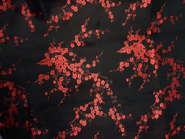 Cherry/Plum Blossom Brocade Fabric - Image 3