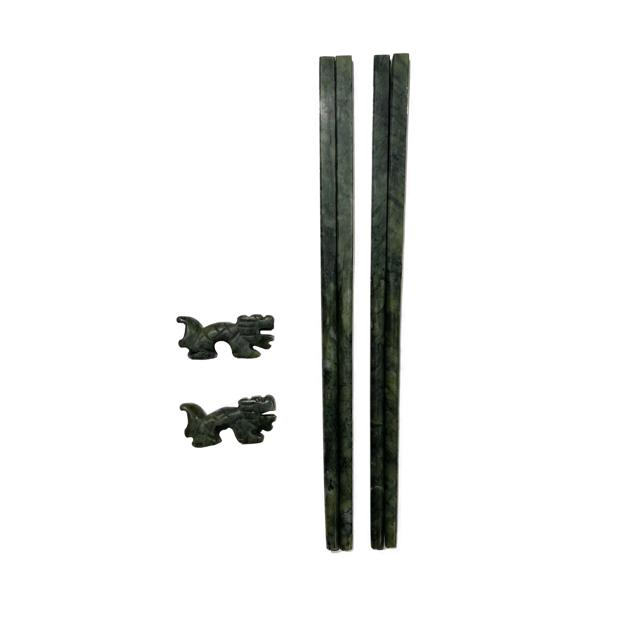 Jade Chopsticks and Rests - Set of 2 - Image 2