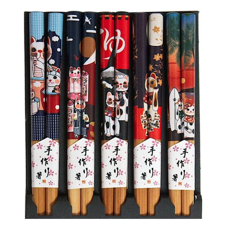 Japanese Pattern Chopstick Sets - Image 2