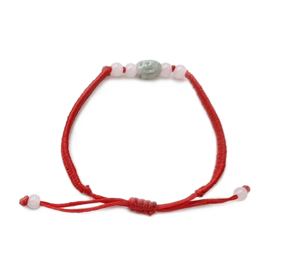 Jade Bracelet with Red Knot - Image 4