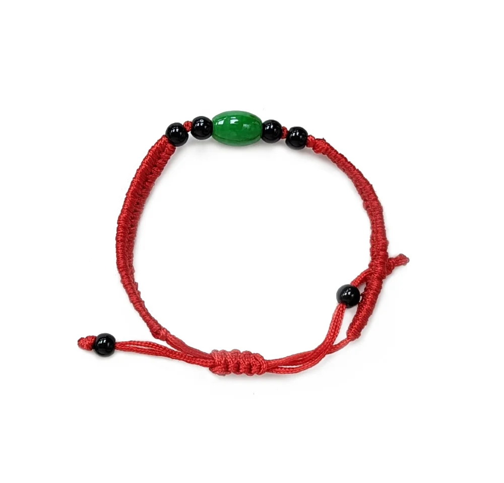 Jade Bracelet with Red Knot - Image 5