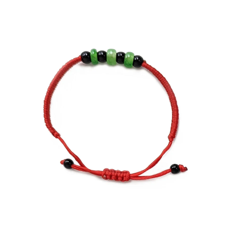 Jade Bracelet with Red Knot - Image 6