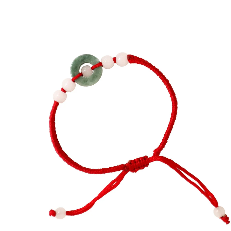 Jade Bracelet with Red Knot - Image 7