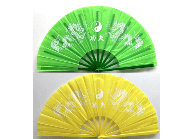 Double Dragon KungFu Fabric Fan - Image 3