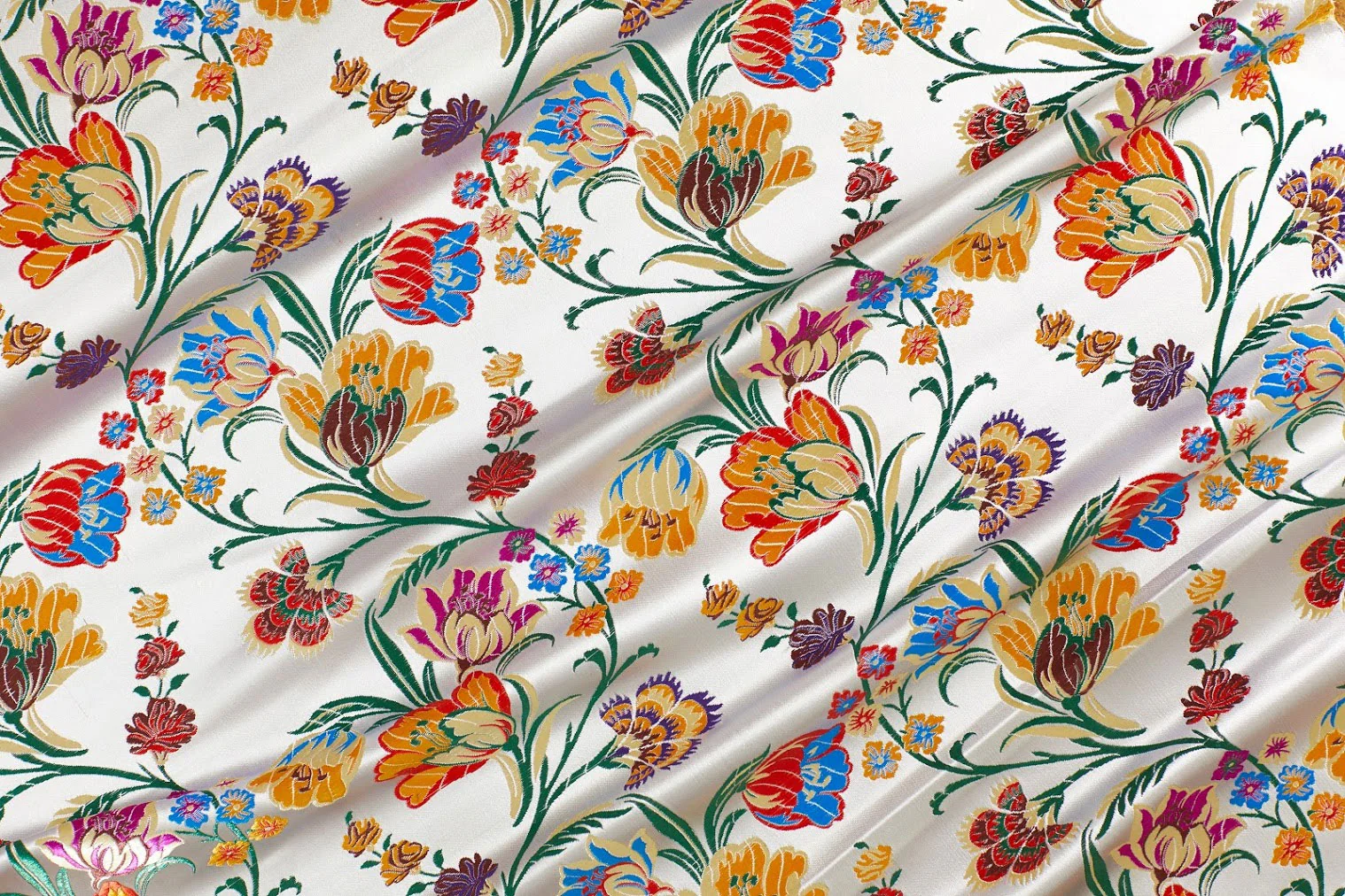 Tulip Floral Brocade Fabric - Image 3