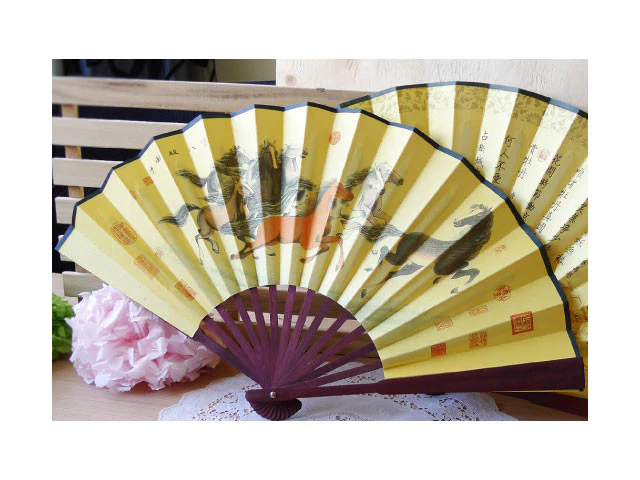 Gentleman Folding Fan - 13" - Image 3
