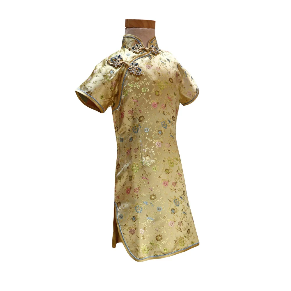Girls Short Sleeve Brocade Dress - Image 11