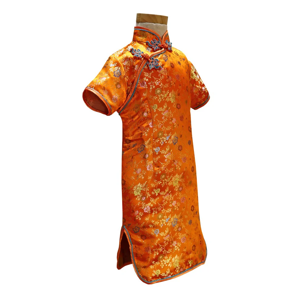 Girls Short Sleeve Brocade Dress - Image 12