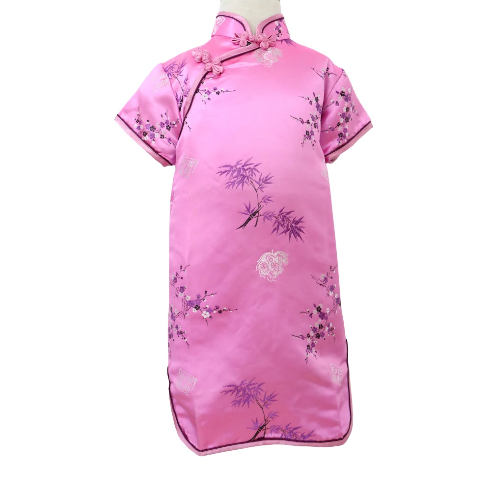 Girls Short Sleeve Brocade Dress - Image 9