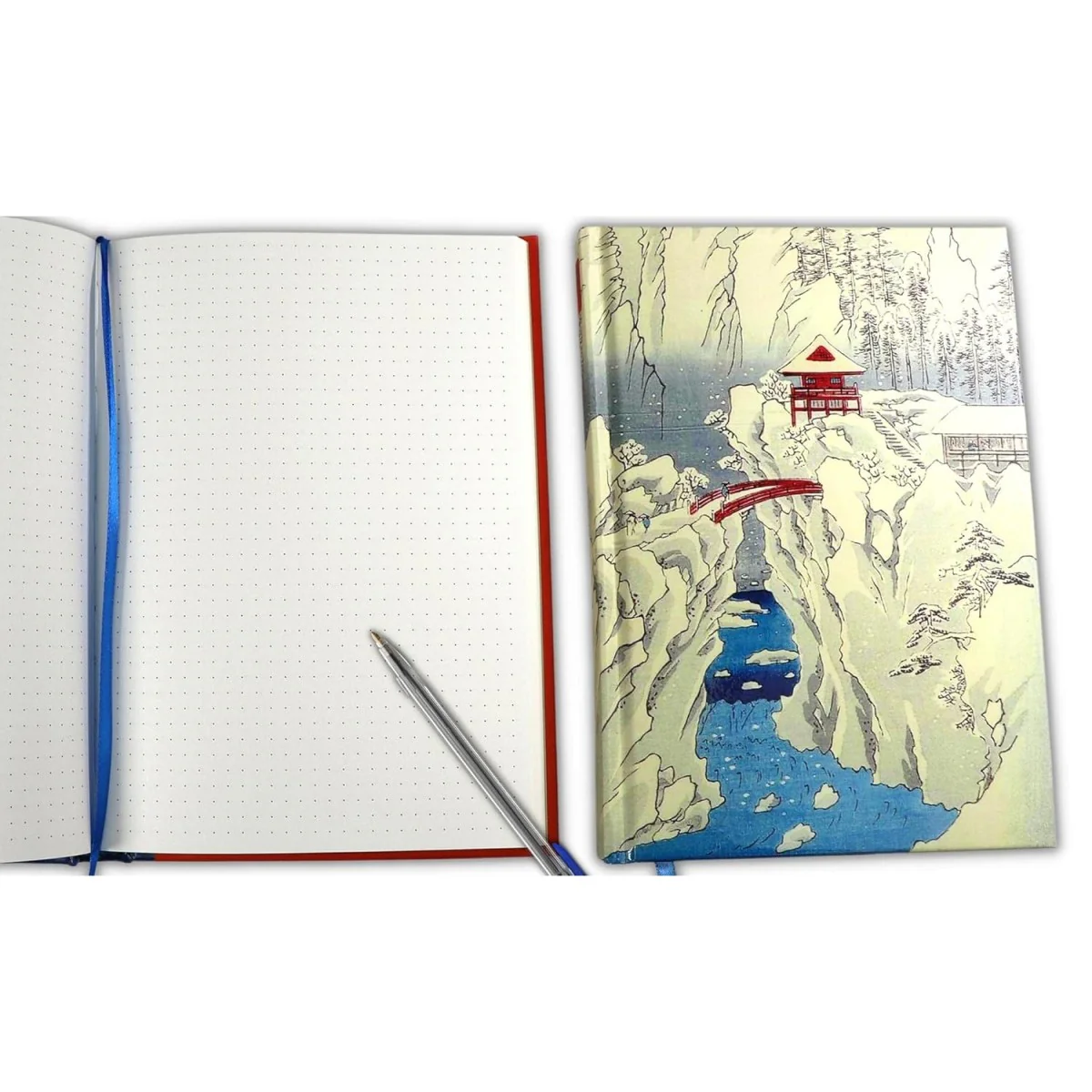 Hiroshige Snow on Mt Haruna Dotted Hardcover Journal - Image 2