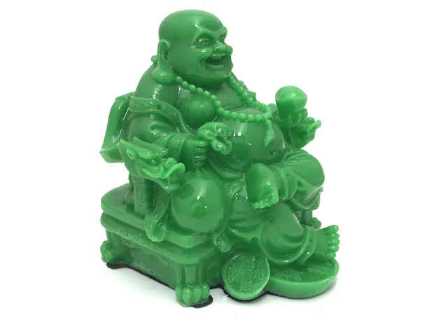 Laughing Buddha on Dragon Arm Rest Chair (7.25" H) - Image 2
