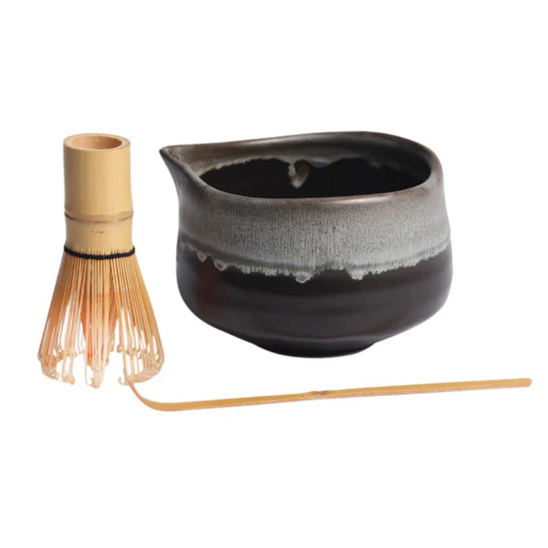 Matcha Set- Porcelain Latte Bowl with Whisk and Scoop (Various Colors) - Image 4