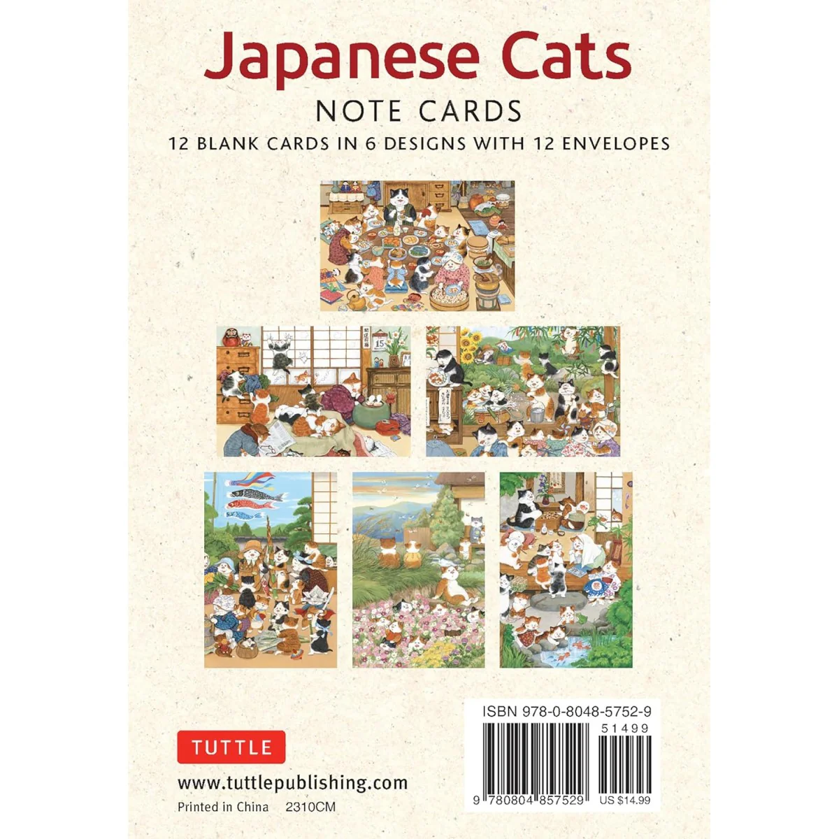 Japanese Cats Note Cards in a Keepsake Box - Image 2