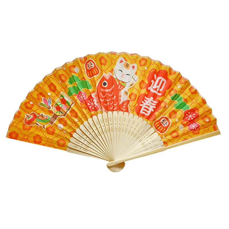 Printed Bamboo Hand Fan - 9 inch - Image 12