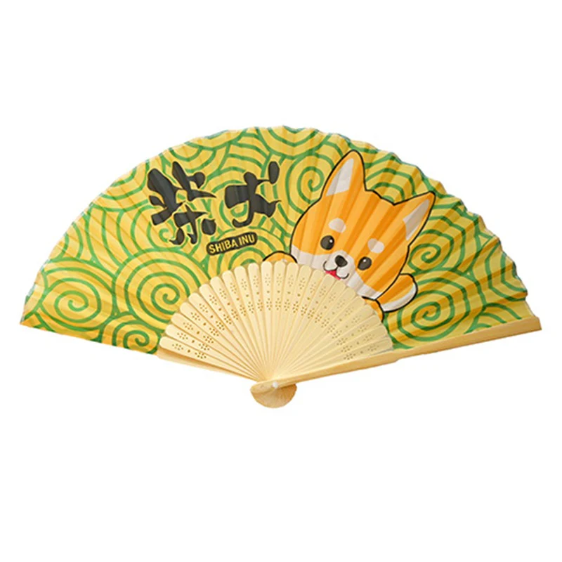Printed Bamboo Hand Fan - 9 inch - Image 16
