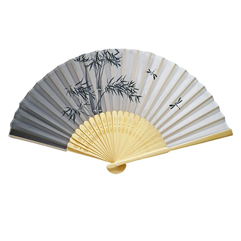 Printed Bamboo Hand Fan - 9 inch - Image 3