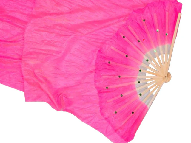 Long Fabric Dancing Fan with Sequins - Image 3