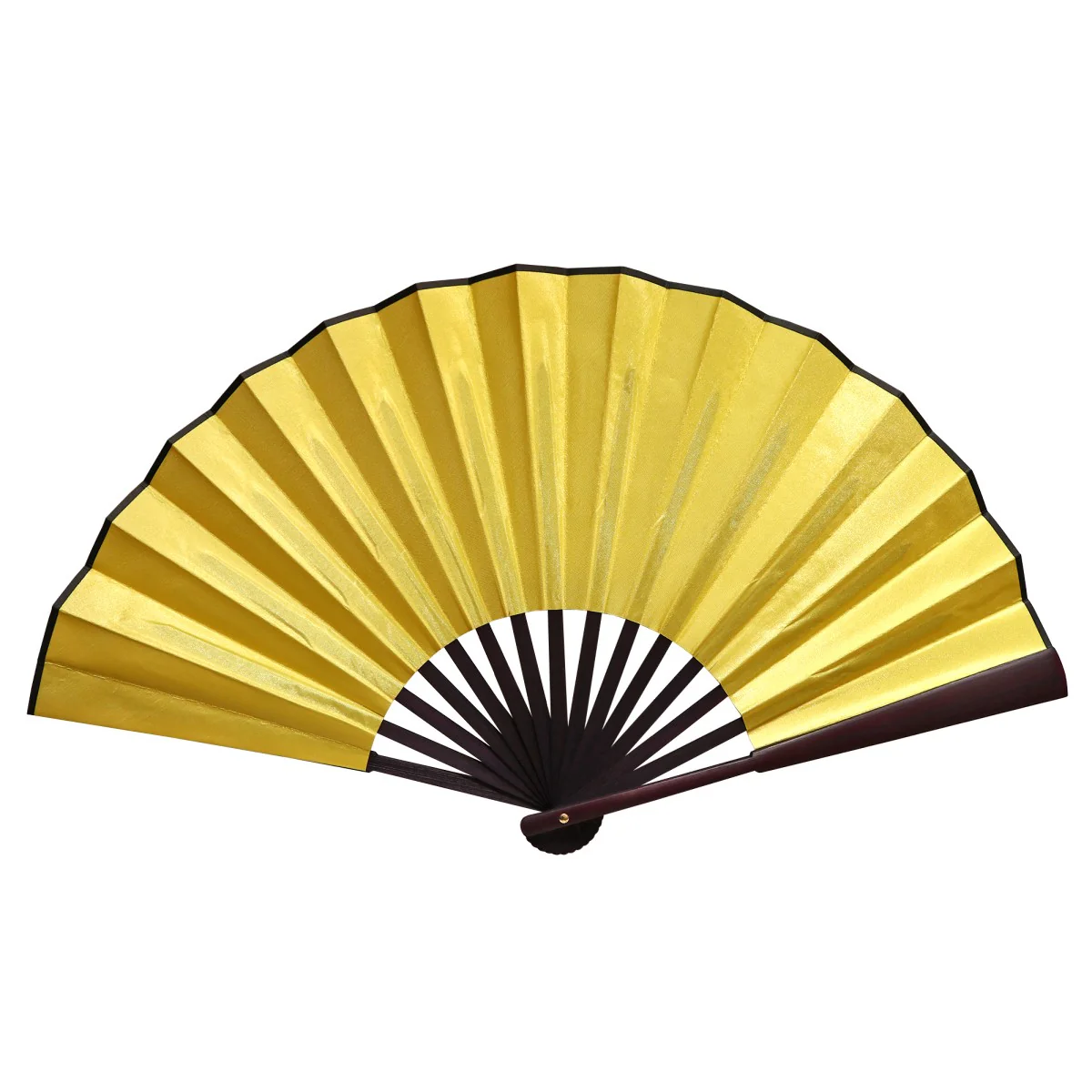 Solid Satin Bamboo Fan - 13 inch - Image 2