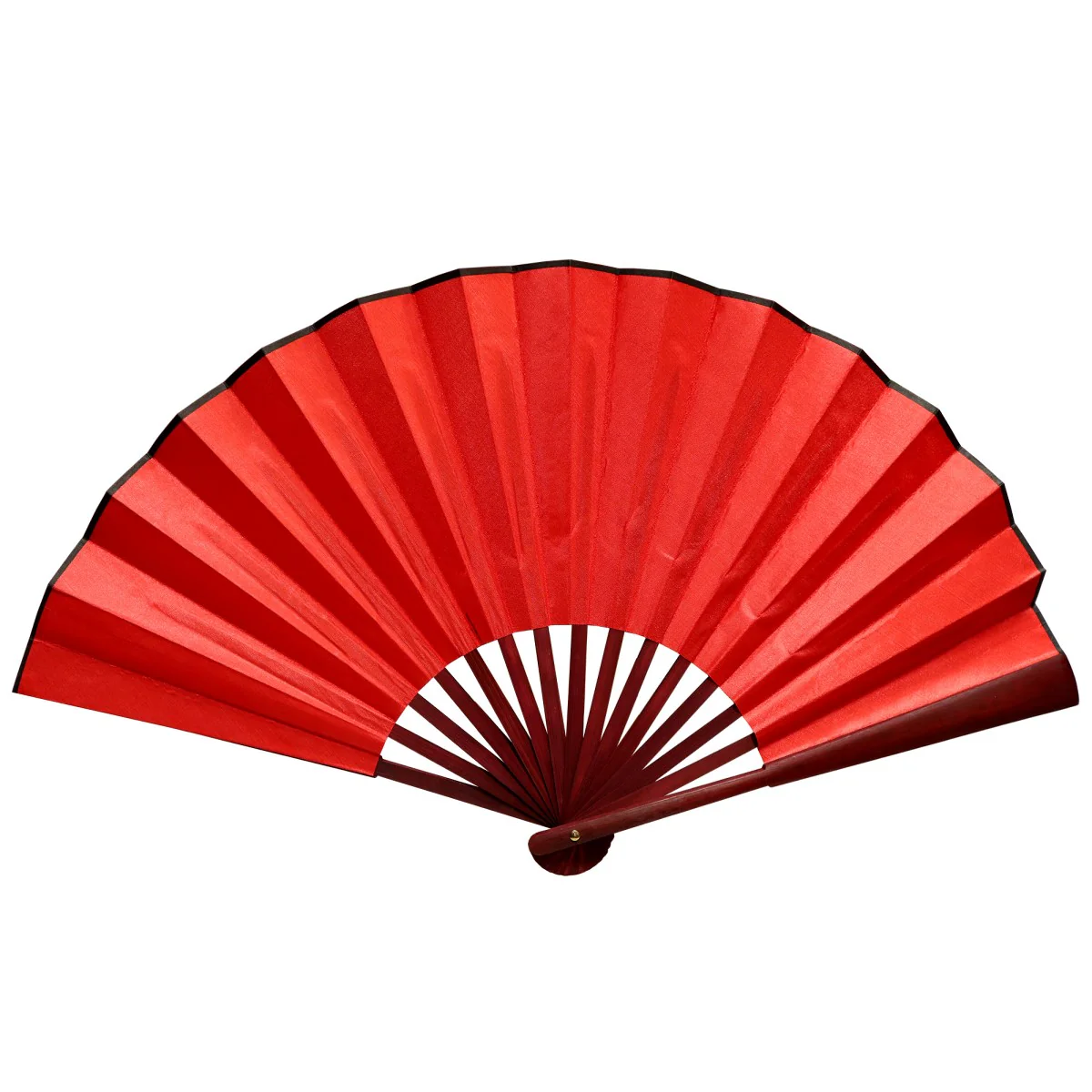 Solid Satin Bamboo Fan - 13 inch - Image 3