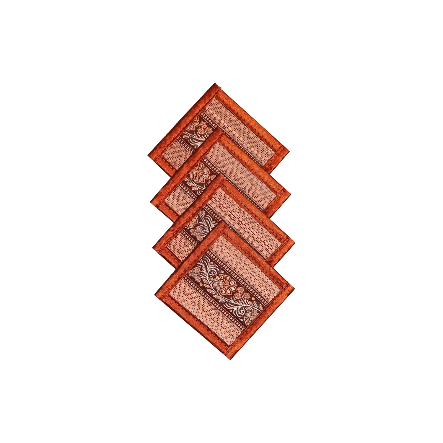 Thai-Style Woven Coasters - Set of 4 (Various Colors) - Image 2