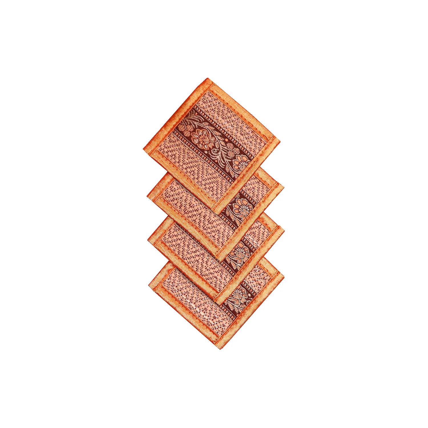 Thai-Style Woven Coasters - Set of 4 (Various Colors) - Image 3