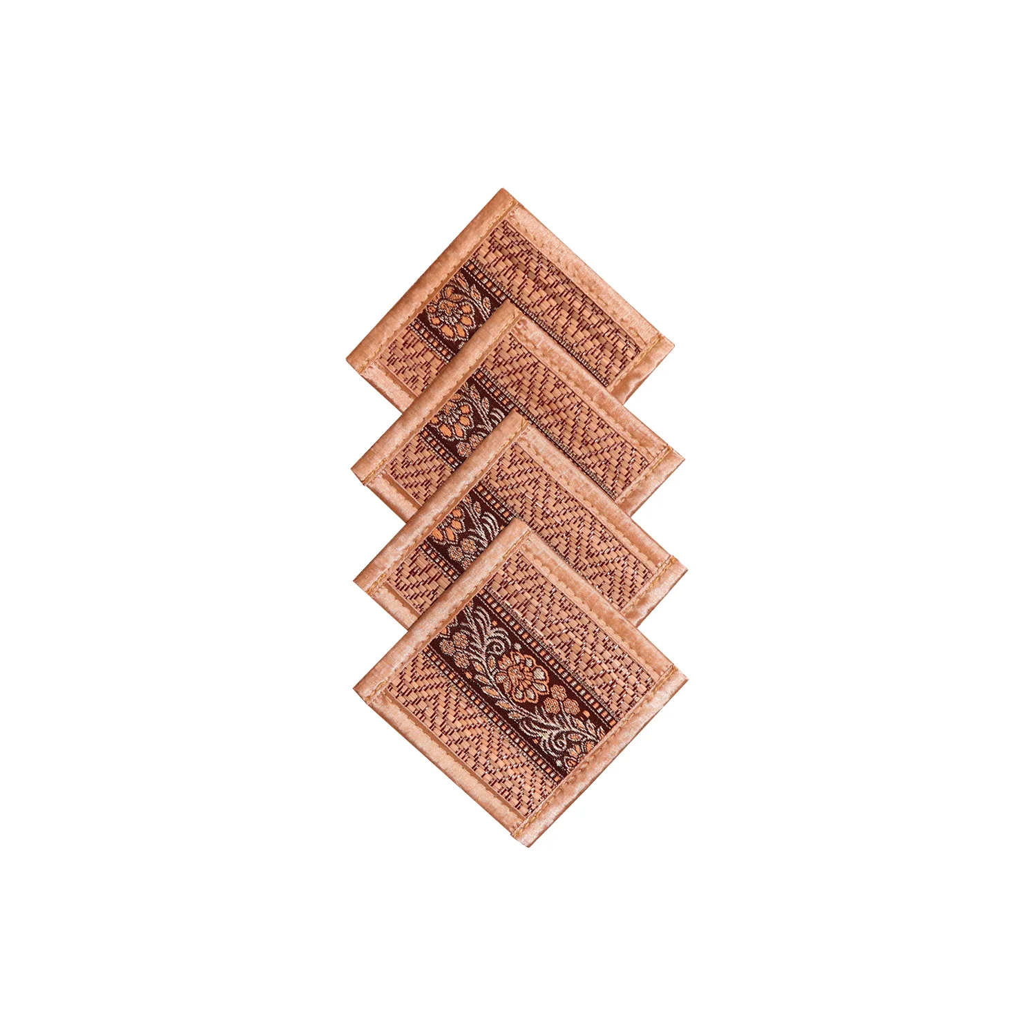 Thai-Style Woven Coasters - Set of 4 (Various Colors) - Image 4