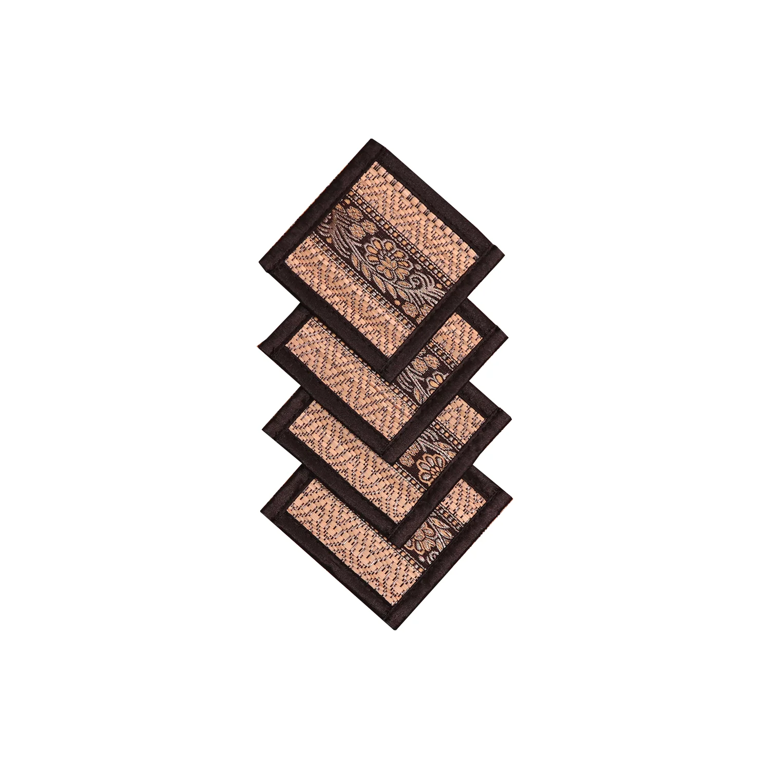 Thai-Style Woven Coasters - Set of 4 (Various Colors) - Image 5