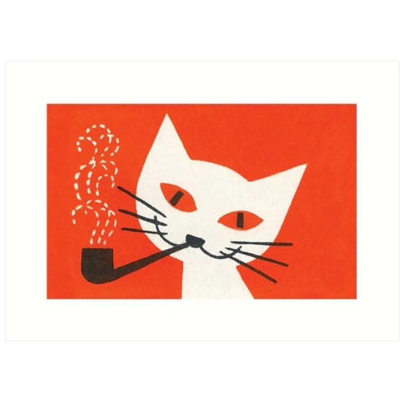 Vintage Match Box Label Art Greeting Card - Cats (Various Designs) - Image 2