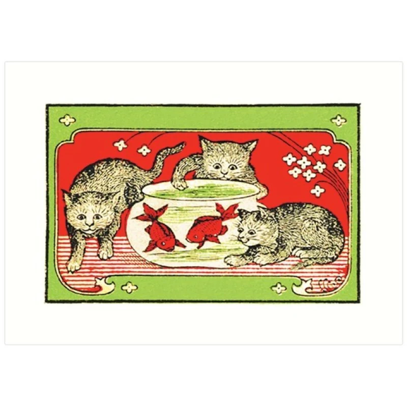 Vintage Match Box Label Art Greeting Card - Cats (Various Designs) - Image 3