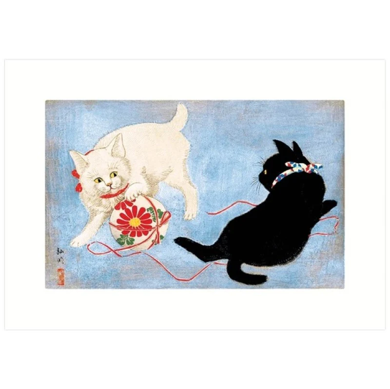 Vintage Match Box Label Art Greeting Card - Cats (Various Designs) - Image 4