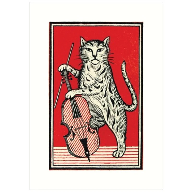 Vintage Match Box Label Art Greeting Card - Cats (Various Designs) - Image 6